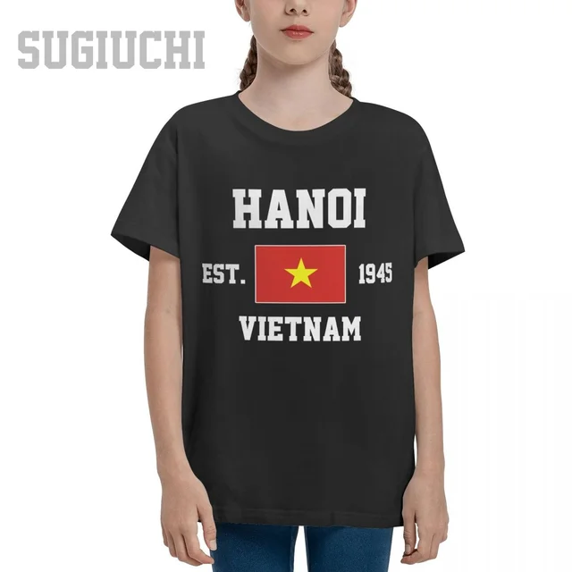 유니섹스 청소년 소년/소녀 베트남 EST.1945 하노이 수도 티셔츠