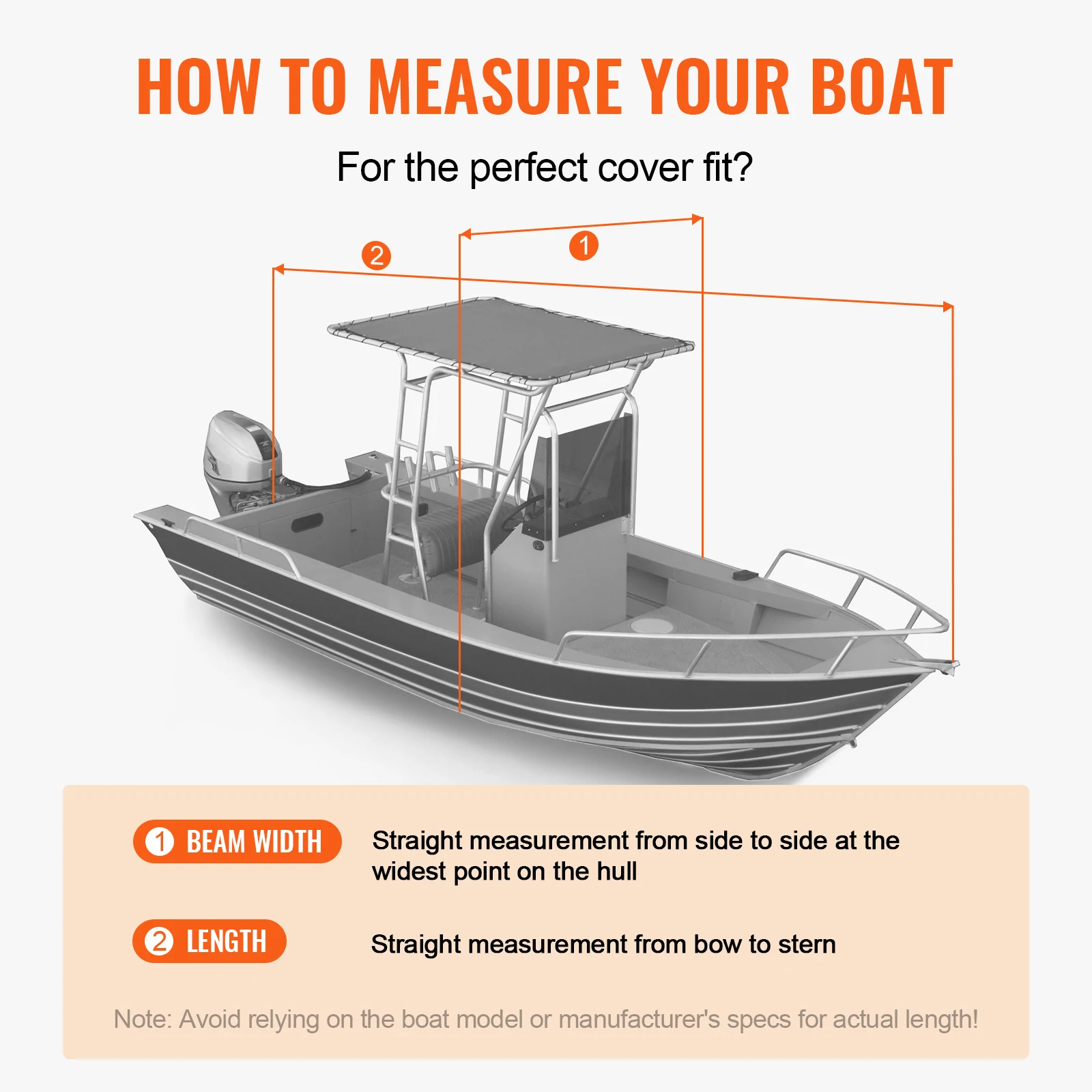 VEVOR T Top Boat Cover 20'-22' Waterproof Trailerable 600D Marine Grade PU Oxford with Windproof Buckle boat cover fishing boat cover