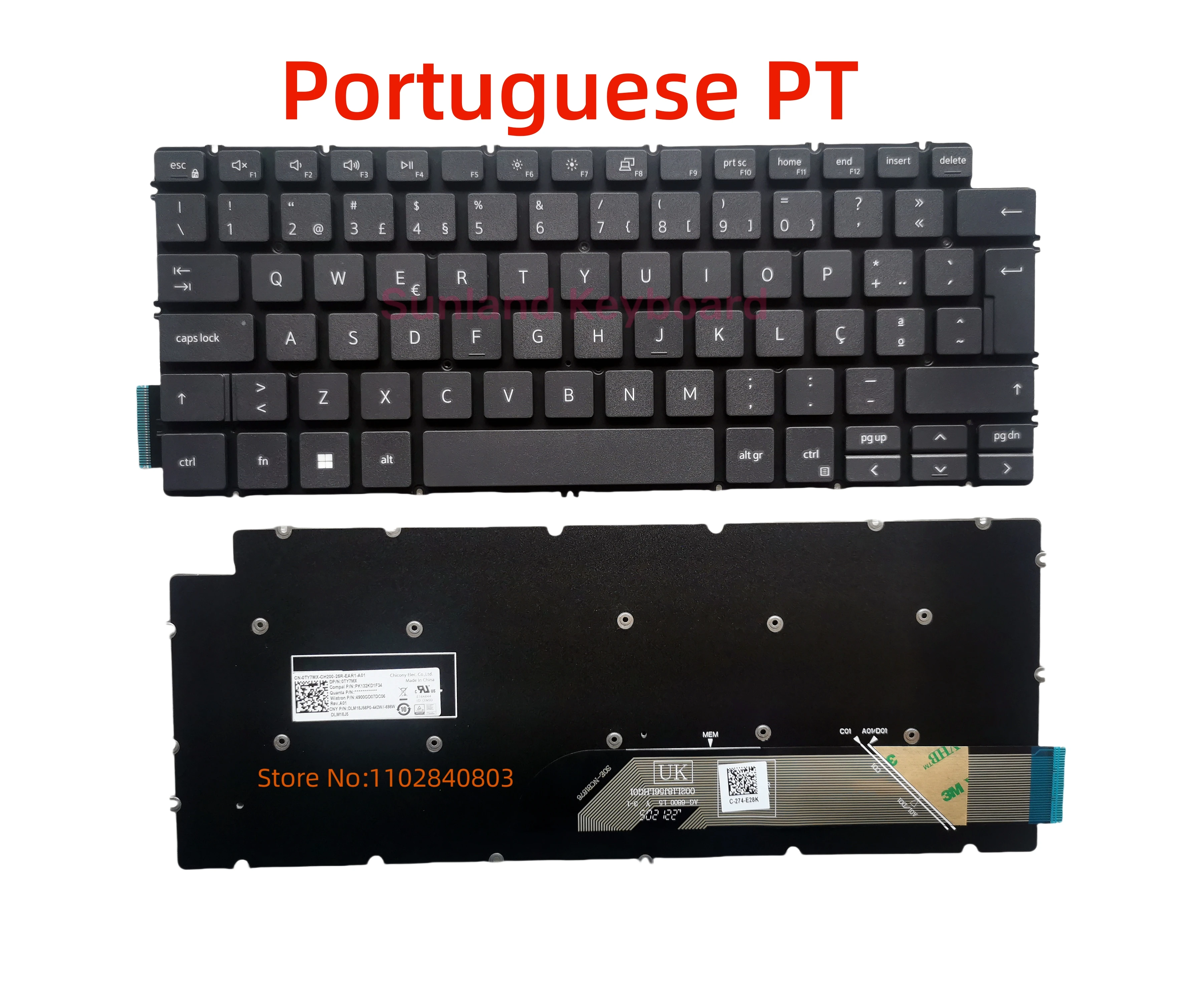 NEW Original Latin Portugal PT Hebrew HB laptop Keyboard for DELL Inspiron 14 5490 5494 P42E P83F 5493 5498 7490 7491