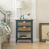 Natural Rattan Nightstand with 2 Drawer, Sideboard Buffet,Sideboard End Table Snack Table Small Coffee Table, Sofa Side Buffet 2