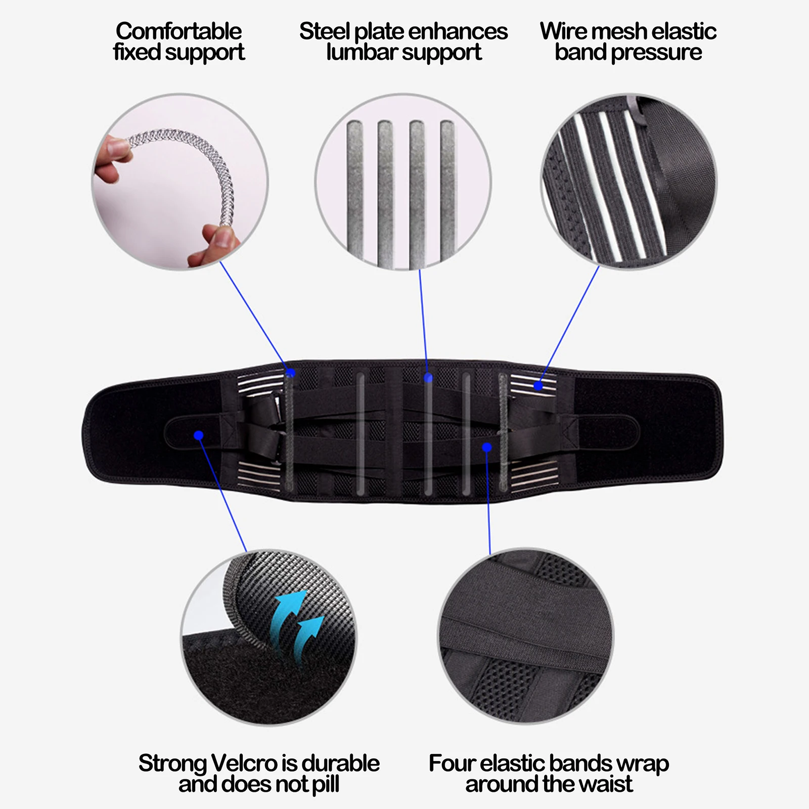 Back Support Brace for Lower Back Pain Relief Adjustable Sport Waist Brace Office Work Car back posture corrector