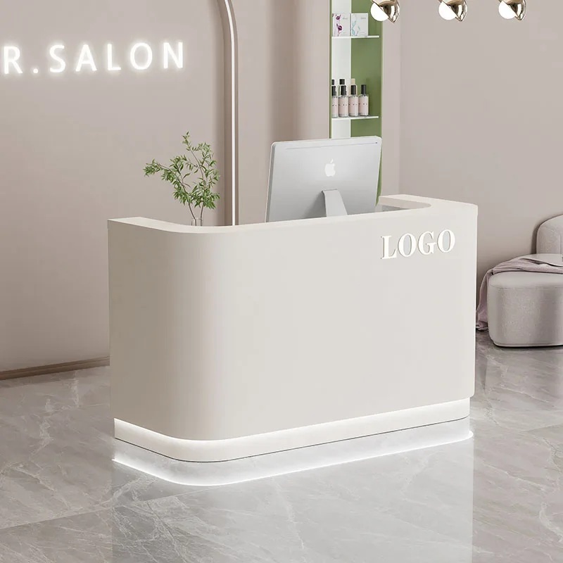 Counter Modern Reception Desk Beauty Salon Standing Supermarket Checkout Reception Desk Retail Mostrador Oficina Furniture HDH 21 5inch payment terminal kiosk automated order machines selfservice checkout supermarket equipment queue ticketing system