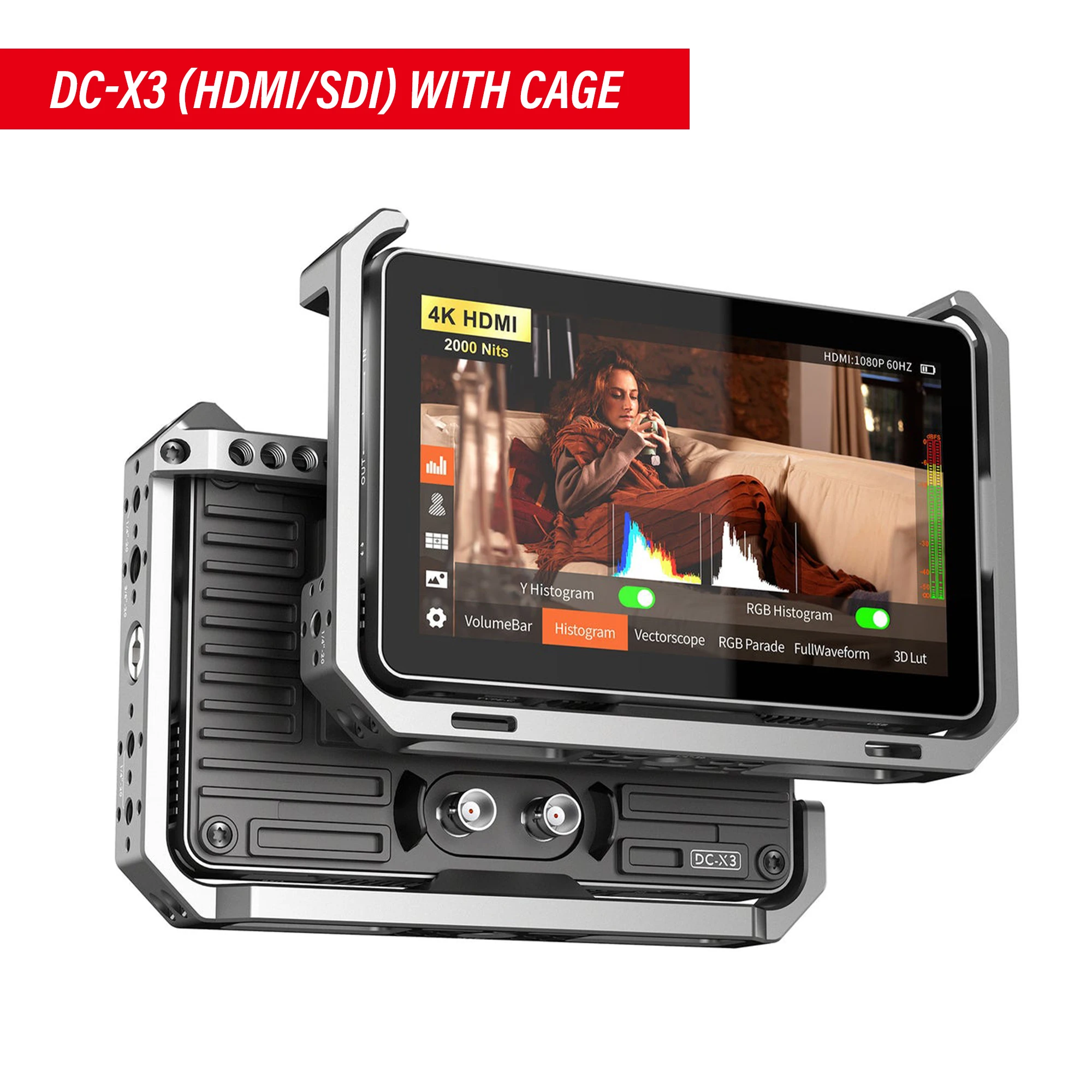 Viltrox DC-X2 DC-X3 カメラ出力用の6インチfhdモニター,DC-X2 nits,3D