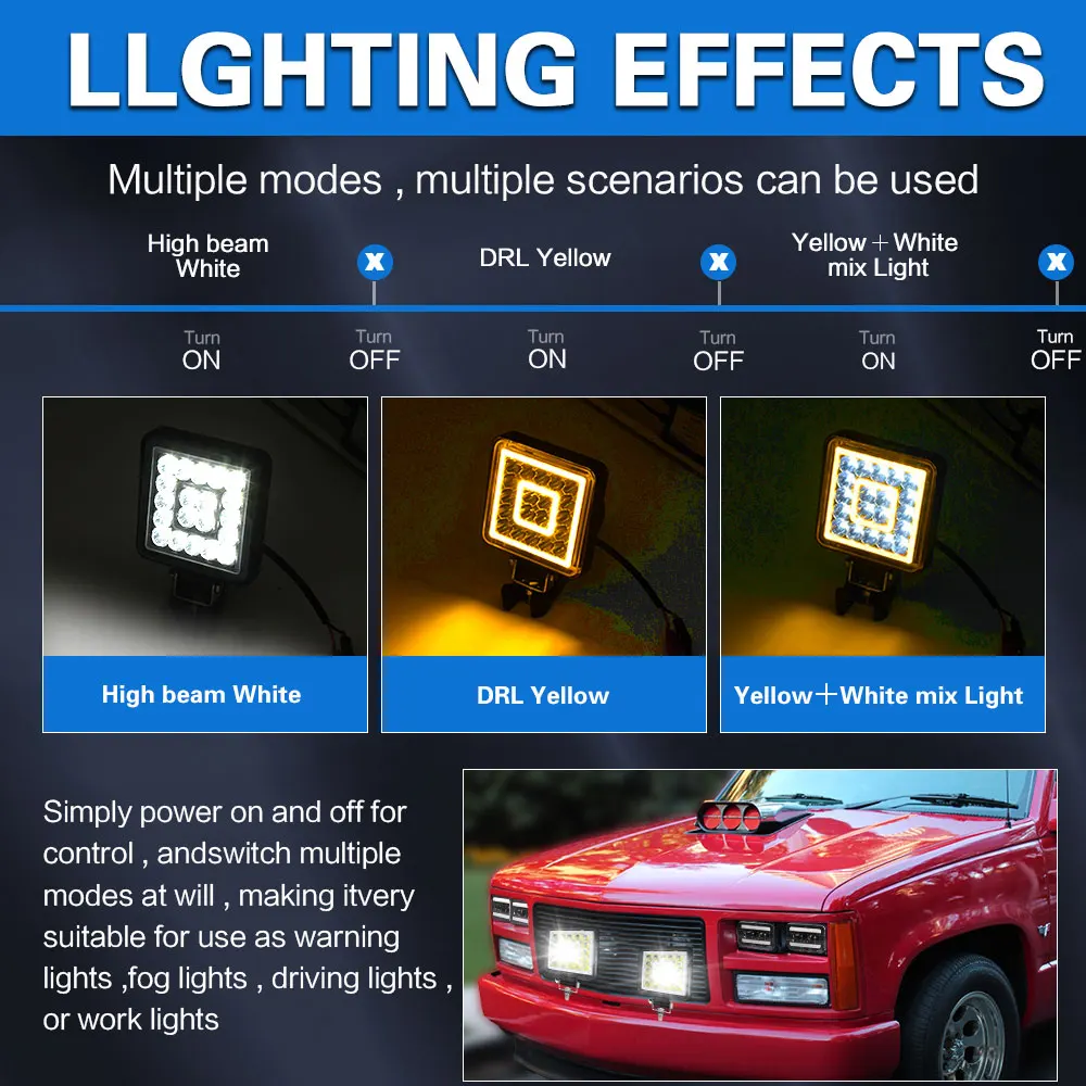 4 INCH Led Headlights Beam Spotlight 12v 24V Spot Fog Ligh Search Light Lightbar