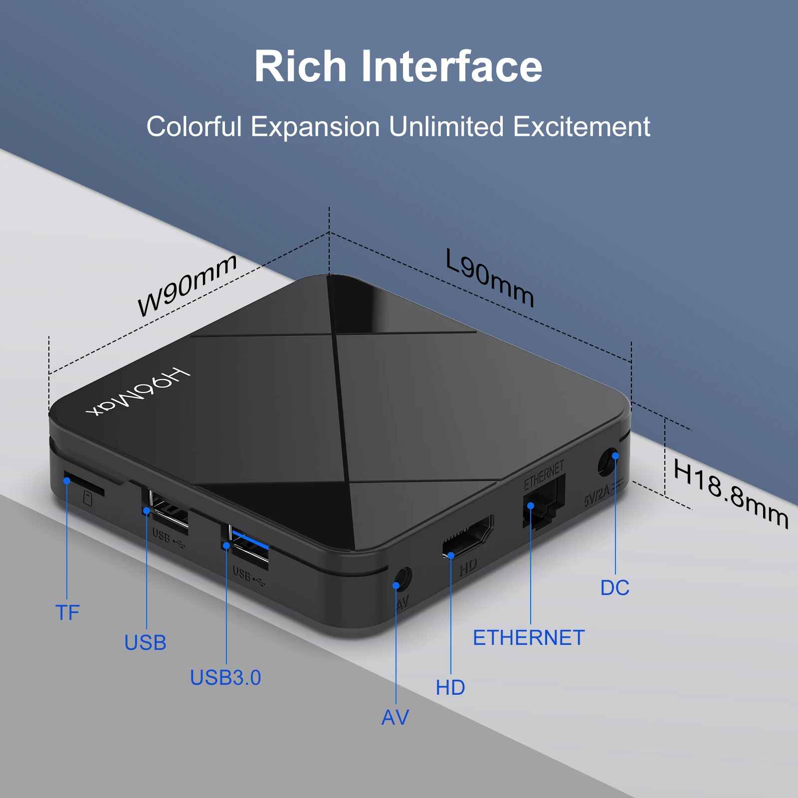 H96Max RK3518 4K TV Box Android 14 Quad Core WiFi6 BT5.4 Google Voice Assistant with New Geometric Lens Design Set Top Box - Imagen 6
