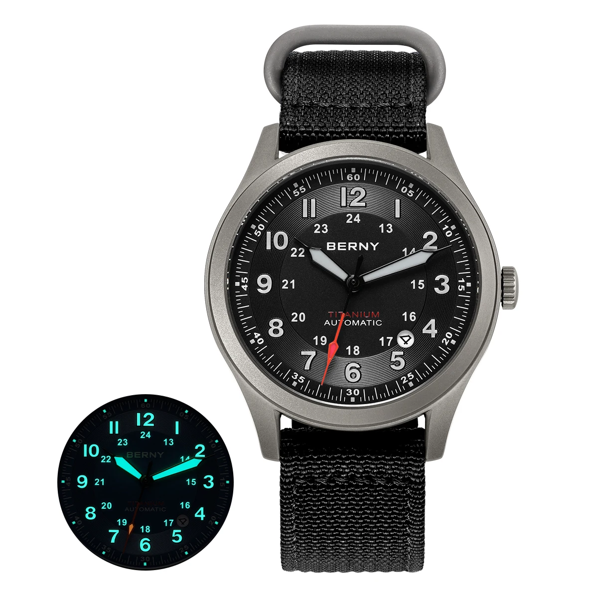 BERNY Full Titanium Automatic Watches for Men Super Luminous