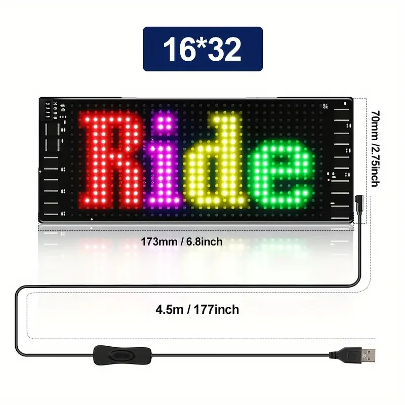 Schermo programmabile con display a LED flessibile, modello di testo fai-da-te con controllo APP, da utilizzare per decorazioni domestiche/pubblicità commerciale/regalo di Natale