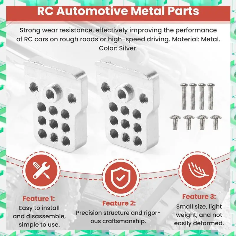 3C Electron 4Pcs RC Car Metal Shock Tower Bracket Kits Shock Sbsorbers Extension Seatfor 1/16 WPL C-14/C-14K/C-24/C-24K Truck Of