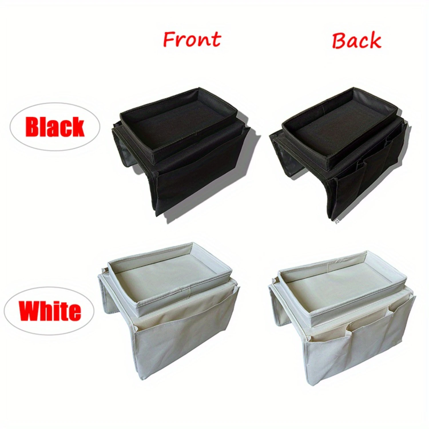 Armrest Organizer for Sofa/Couch with 4 Pockets, Cup Holder Tray-TV Control, Cellphone Bag-Armchair Hanging Organizer