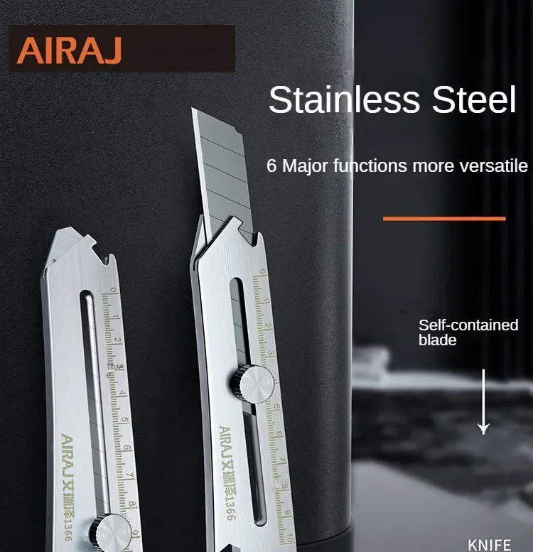 Description Picture 2 of itemAIRAJ 6 In 1 Multi-Functional Stainless Steel Graduated Practical Cutting Design/Ruler/Bottle Opener Multi Aperture Wrench Tools