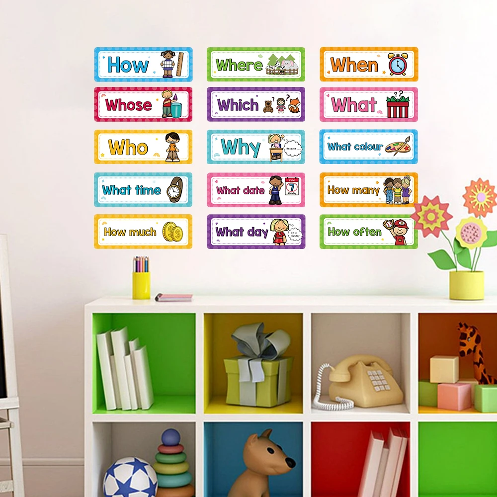 Question Words Learning Flashcards Bulletin Board Headliners Classroom Decoration Teacher Teaching Aids Montessori Materials 5