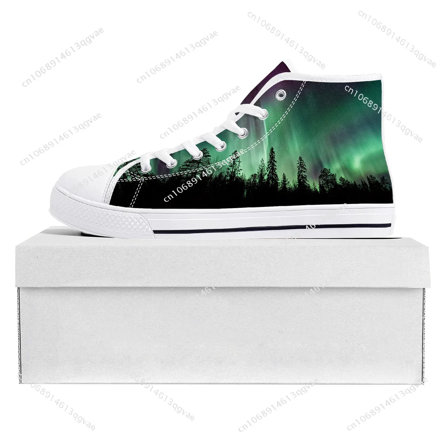 Northern Lights High Top Sneakers Mens Womens Teenager Canvas High Quality Sneaker Casual Custom Made Shoes Customize DIY Shoe