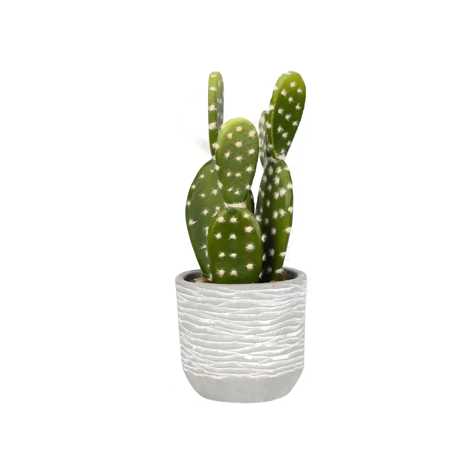 

g 9.5" Green Cactus Plant - Faux Indoor Potted Plant - Greenery For Home Or Office Decor - Maintenance Free
