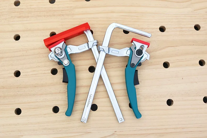 Allsome 2Pcs Aluminum Alloy Quick Ratcheting Table Clamp Rail Clamp for MFT Table and Guide Rail System 160mm Clamping Range