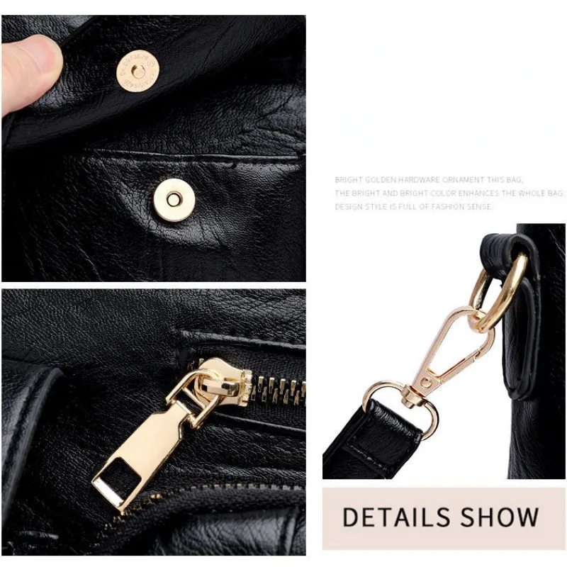 2023 New Large Capacity Soft Leather Handheld Tote Bag Fashion Retro Versatile Women's One Shoulder Diagonal Straddle Bag