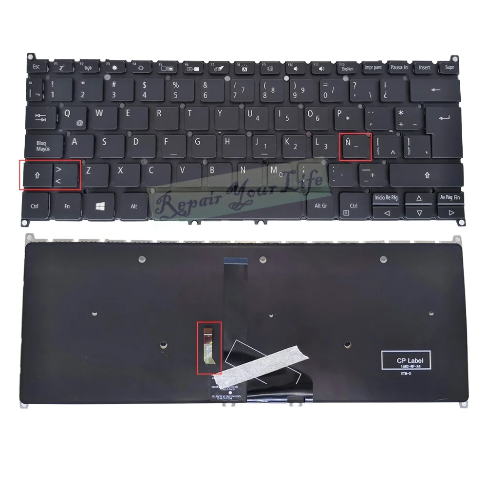 Teclado Retroiluminado para Acer Swift Espanhol la Latin Sf31459 Sf314-59-51m4 Sf314-59-53rb 50mc Sf314-59-52bz Sf314-5973up 55sb