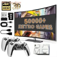64G Game Stick M15 4K Video TV Игровая консоль Беспроводные геймпады Видеоигра 64G 40000+/50000+ Классические аркадные игры HD для двух игроков