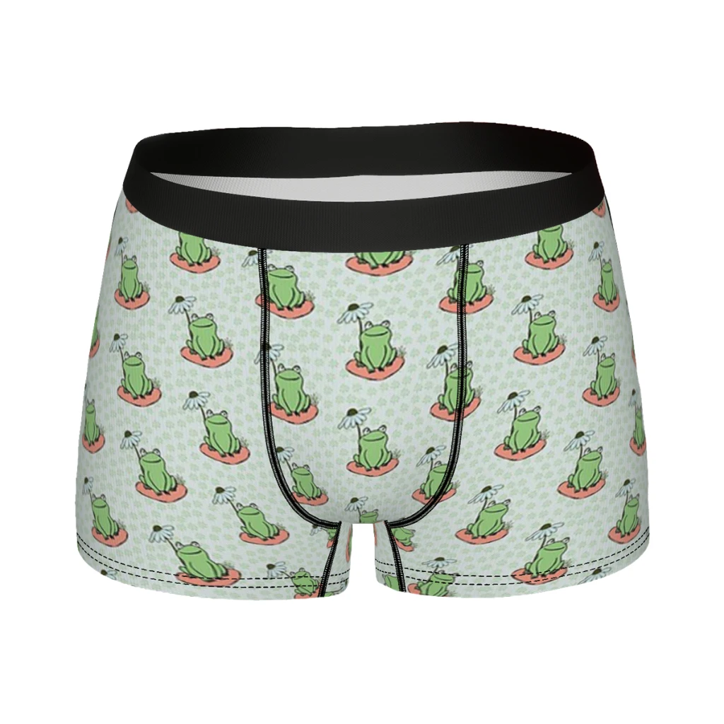 

Frolicking Frogs Pattern Men Boxer Briefs Underpants Forest Animal Highly Breathable Top Quality Sexy Shorts Gift Idea