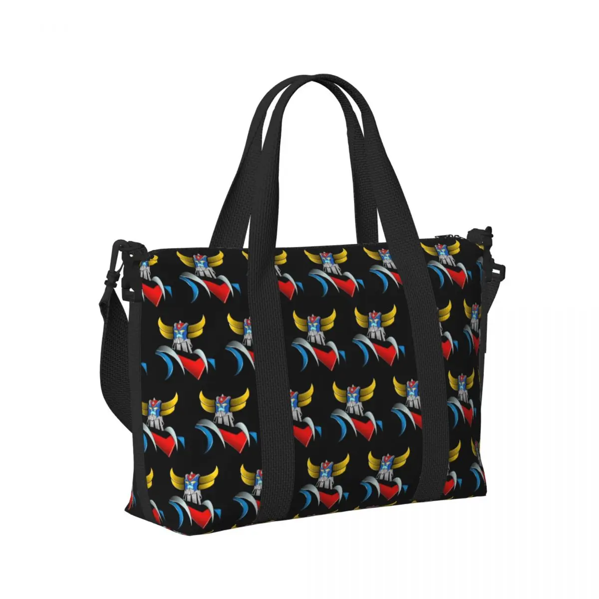 Goldorak Grendizer Tote Bag Women Large Capacity Anime UFO Robot Goldrake Gym Beach Shoulder Travel Bag