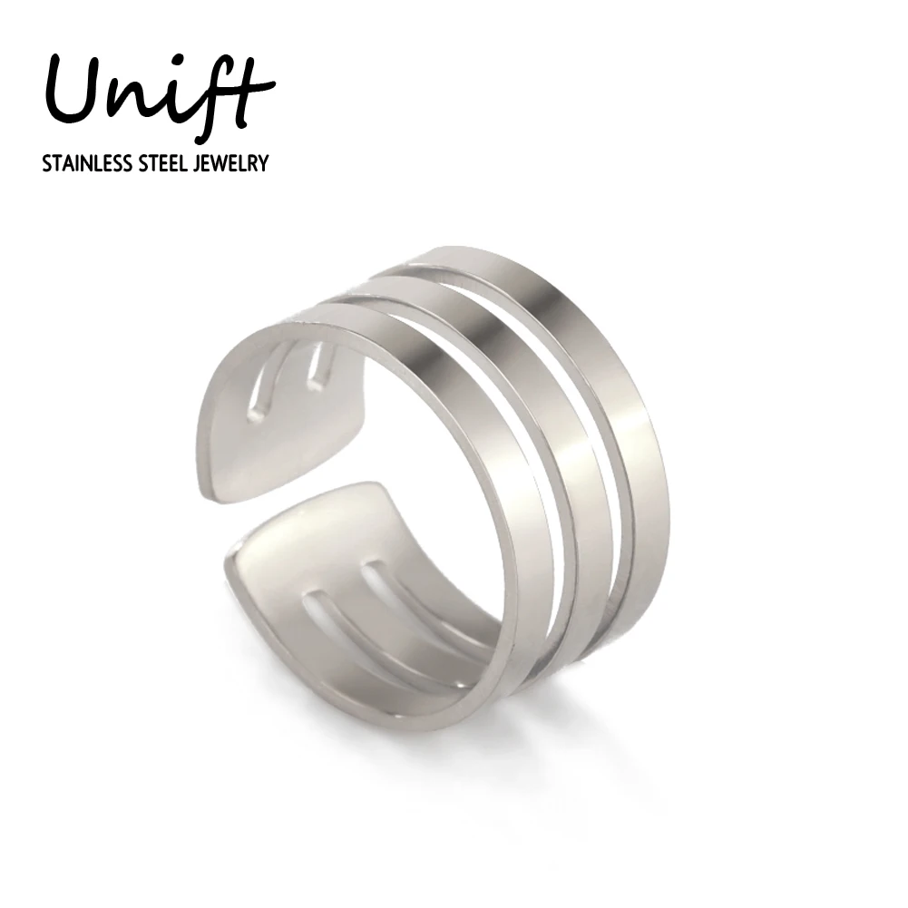 Unift Stainless Steel Simple Geometric Ring Men Women Adjustable Finger Rings Trendy Couple Minimalist Jewelry Accessories Gift stainless steel rings,finger rings,couple rings,fashion rings,fashion ring,metal rings