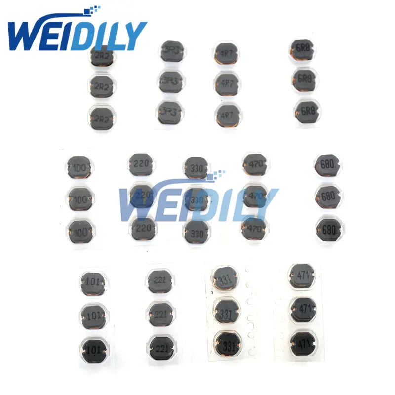 SMD Power Inductor Kit CD32 CD43 CD54 CD75 2.2uH-470uH 2.2uH-220uH Wire Wound Chip inductance Inductors Set 26/39/65/50PCS