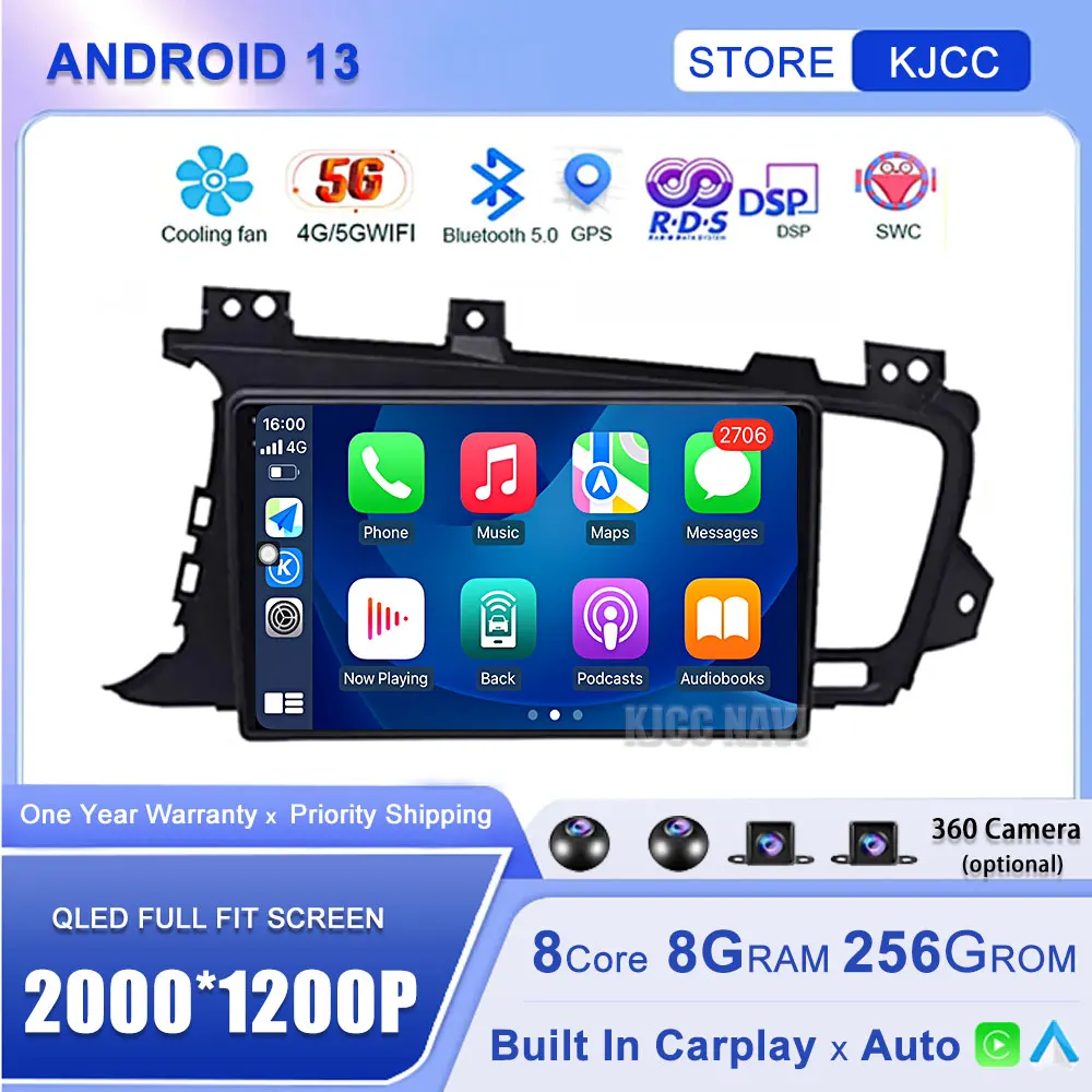 

Android 13 Car Radio For Kia K5 Optima 2011 2012 2013 2014 2015 Multimedia Video Player Navi GPS Head Unit Wireless Carplay Auto