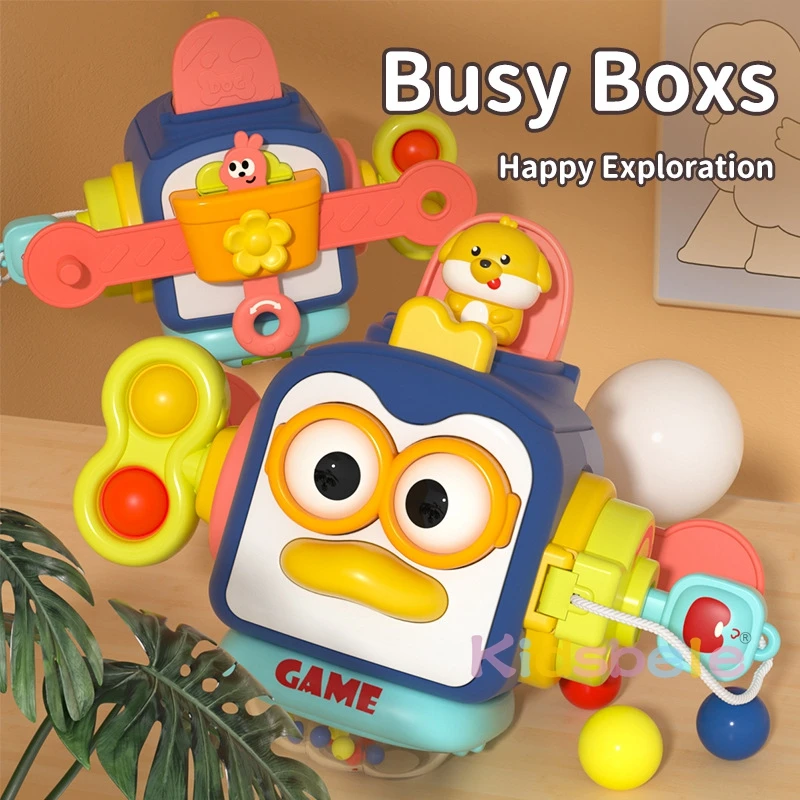 6 in 1 Motessori Toddlers Activity Toys Cute Penguin Hand Catching Ball Educational Toy Learning Sensory Fine Motor Skills Gifts 6