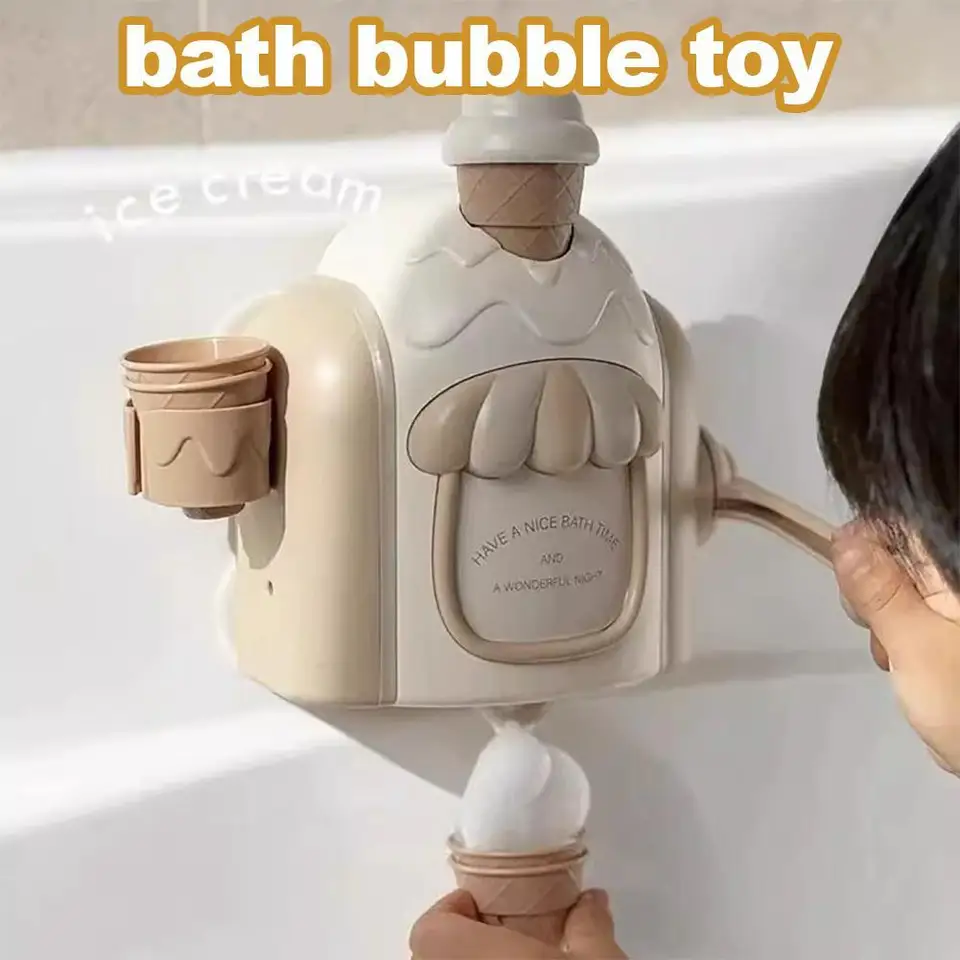 Bath Bubble Toy Funny DlY Ice Cream With Foam_voghion.com