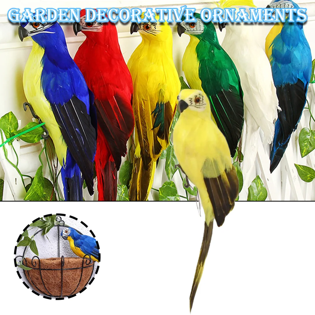 

Artificial Simulation Foam Bird Feather Parrot Imitation Bird Model Figurine Foam Birds Parrot Home Decoration Garden Ornaments