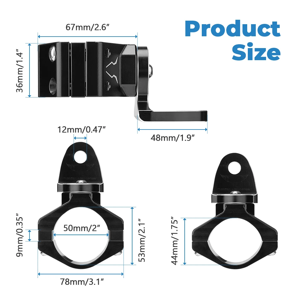 Adjustable UTV Flag Whip Mount Bracket – Fits 1.75-2 Inch Roll Bars For Polaris RZR, Honda, Can-Am X3