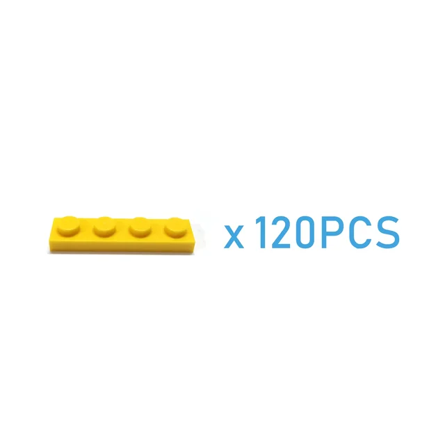 120pcs DIY Building Blocks Thin Figures Bricks 1x4 Dots Educational Creative Size Compatible With 3710 Plastic Toys for Children 2