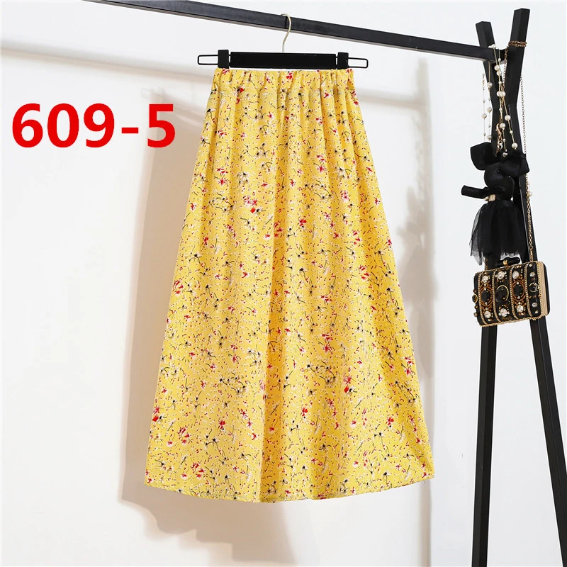 plaid skirt 2022 Spring New Women's Skirt High Waist Floral Skirt Long Ladies Commuter Bag Hip A-line Skirt Korean Fashion Clothing Skirt skirt top