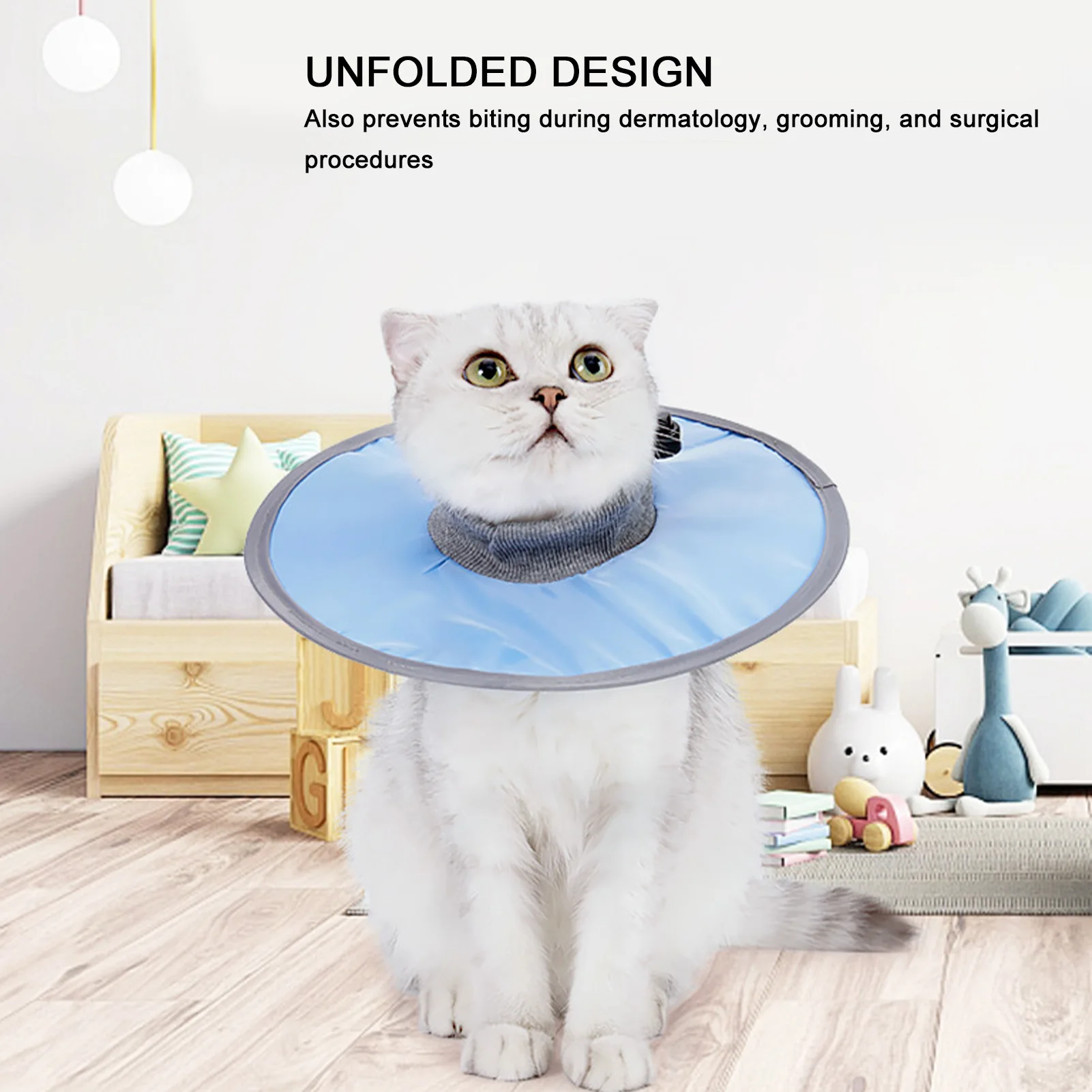 Cat Recovery Collar Waterproof Adjustable Prevent Licking Protective Pet Elizabeth Collar For Post Surgery Fruit Green M adjustable soft collar anti licking pet recovery ring anti bite protective ring surgery wound healing circle cat and dog suppli