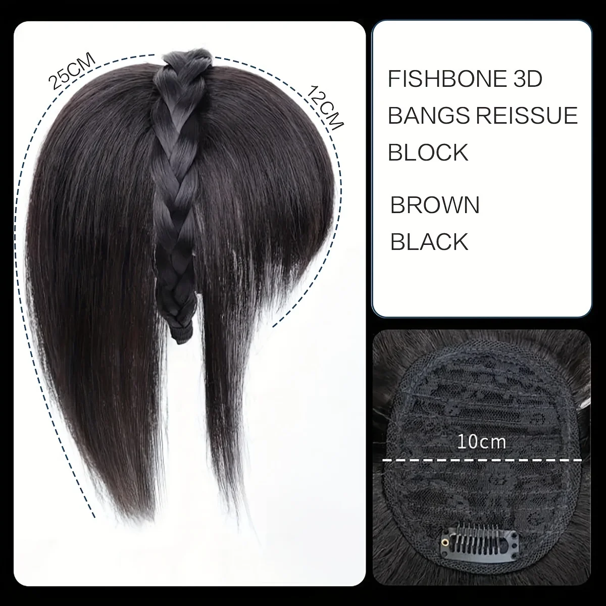Synthetic Hair Topper With Headband Hair Bangs 3D Bangs Synthetic Clip In Extensions For Daily Use Accessori hair toppers