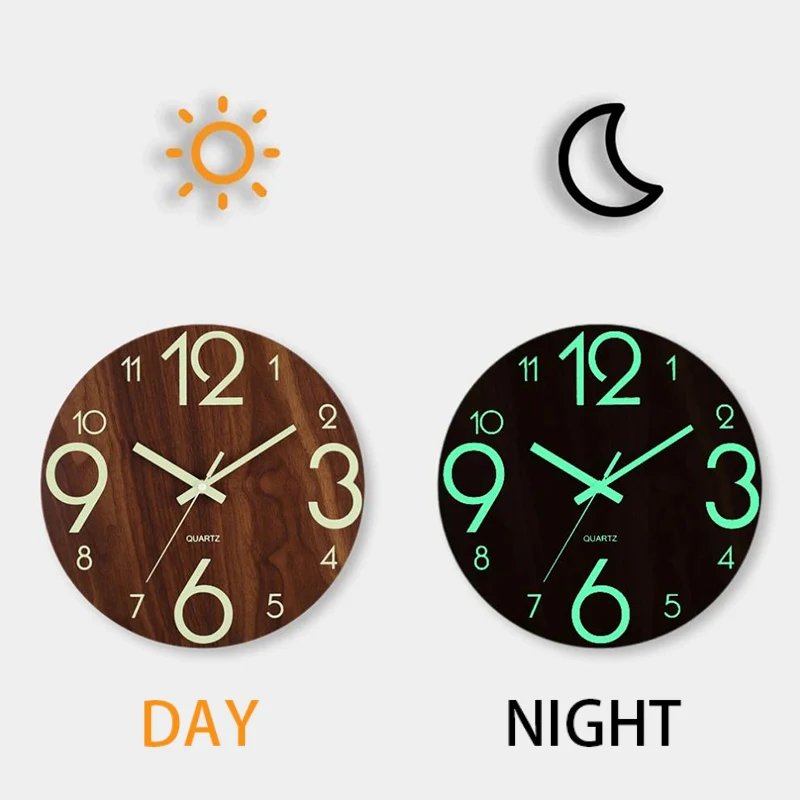 Wall Clock Digital Wall Clock Digital Display Clock 1PC 12inch Luminous Frameless Mute With Night Light For Living Room Bedroom