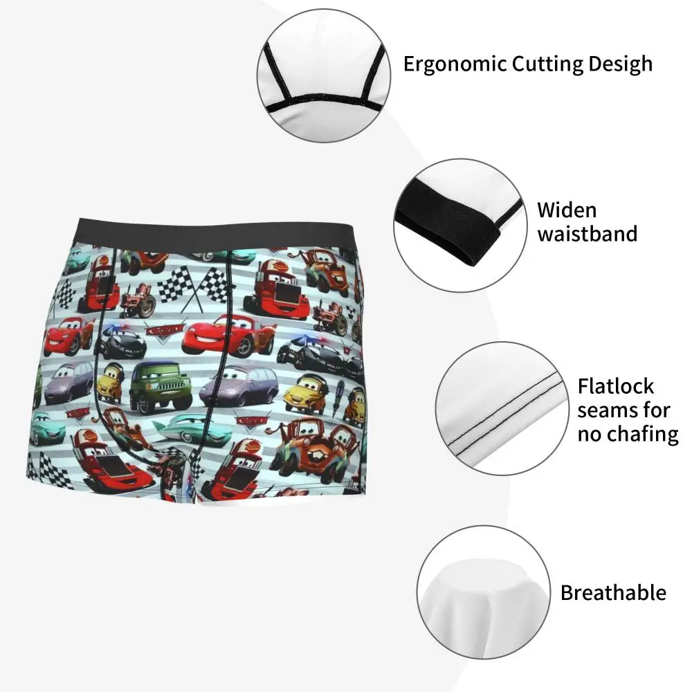 Custom Lightning McQueen Car Collage Boxers Shorts Men's Briefs Underwear Cool Underpants