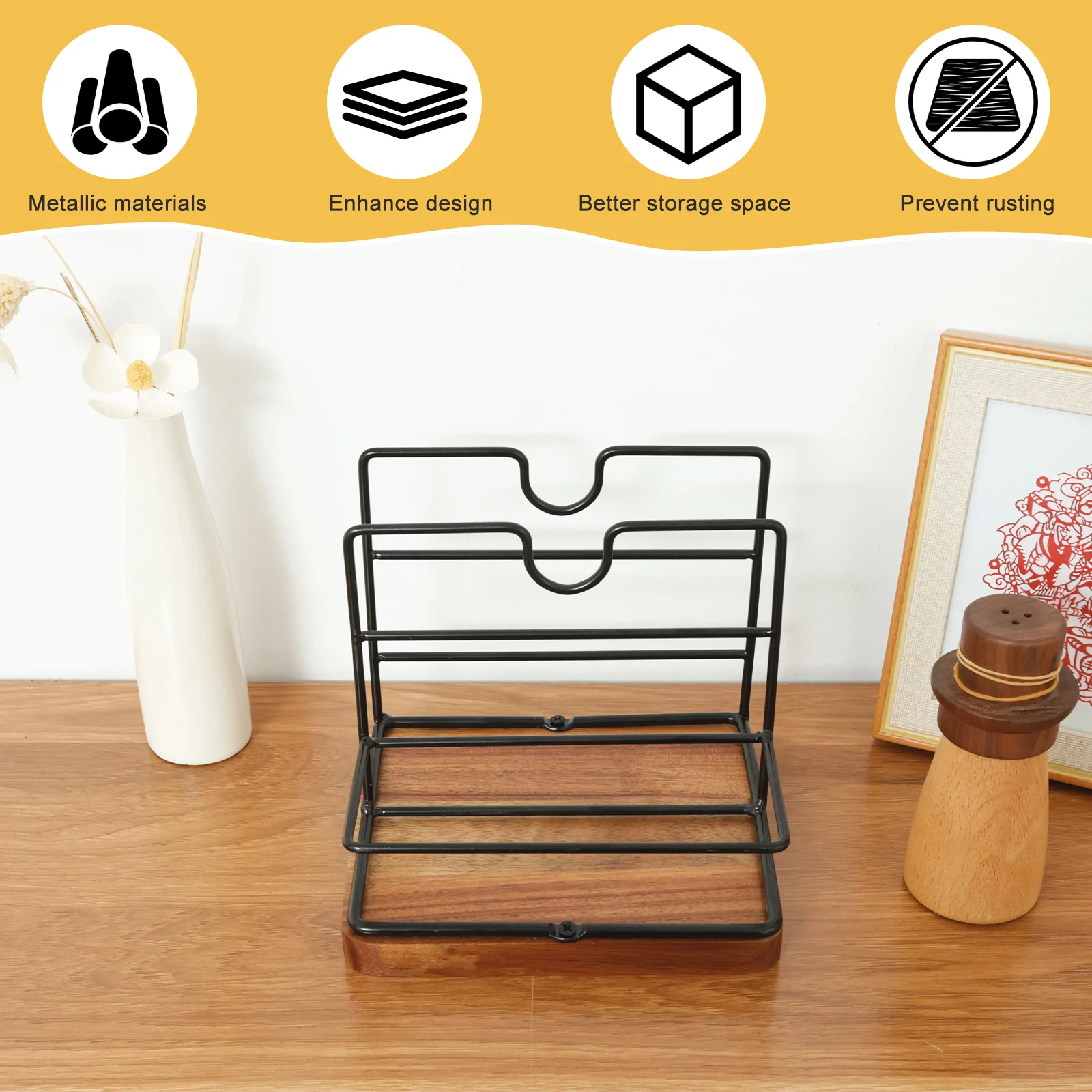 Napkin Holder Metal Table Napkin Holder with Weighted Base Multipurpose Napkin Salt and Pepper Dispenser for Kitchen Countertop 3