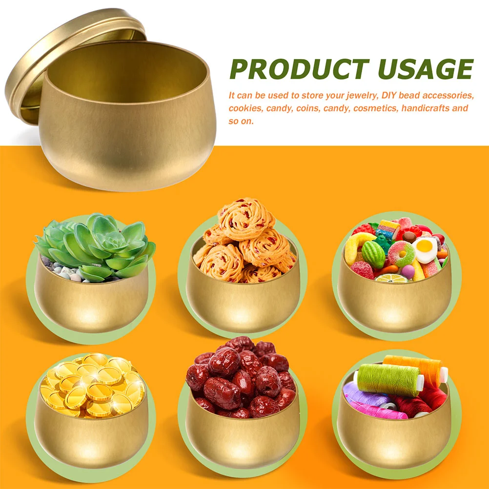 

Tea Storage Tins Can Round Tinplate Containers Tin Box Candle Canister Lids Canisters With Making Sealed Loose Gift Coffee