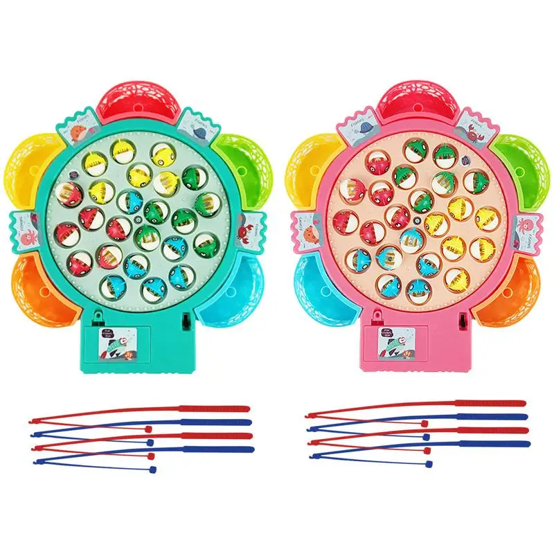 

Electronic Fishing Games Music & Light Educational Fishing Toys Colorful Electric Pool Fish Toys On Rotating Board For Aged 3 To