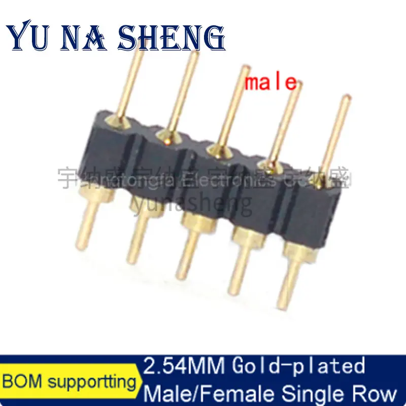 2.54mm Pitch Round Hole Pin Header Male Female Single Double Row 1*2/3/4-40P 2X 40Pin Gold-plated Round Pin Header 10pcs/lot pin header connectors