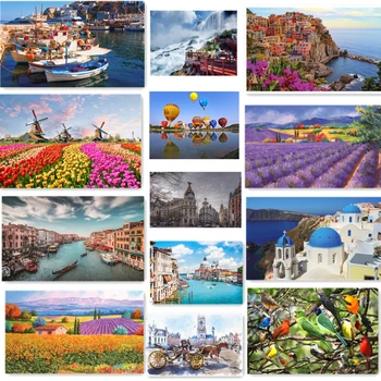 46*28 cm Puzzle 500 pezzi Immagine di carta Paesaggio Pittura a olio Puzzle d'arte Giocattoli di decompressione per adulti Giochi per famiglie 1