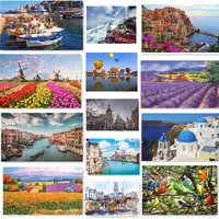 46*28cm Jigsaw Puzzles 500 Pieces Paper Picture Landscape Oil Painting Art Puzzles Decompression Toys for Adults Family Games 1