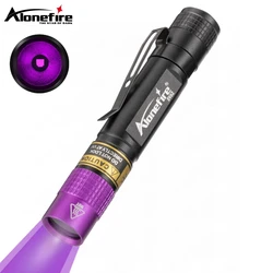 Compact 3W UV 365nm LED Pen Light - Ultraviolet Torch for Detection and Marking (Black)