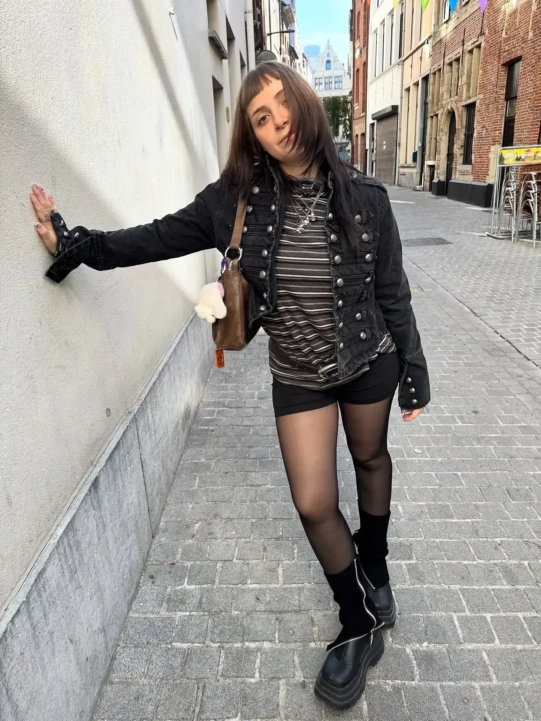 Vintage Denim Military Jacket Women Retro Solid Round Neck Single Breasted Slim Crop Coat 2026 New Lady Daily Street Outerwear 37