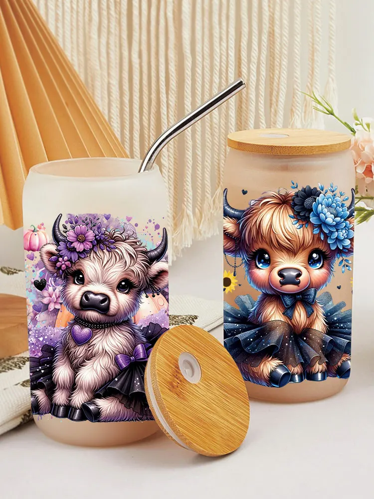 UV DTF Transfer Sticker Animal Dog for 16oz Libbey Glasses Wraps Bottles Cup Can DIY Waterproof Decals