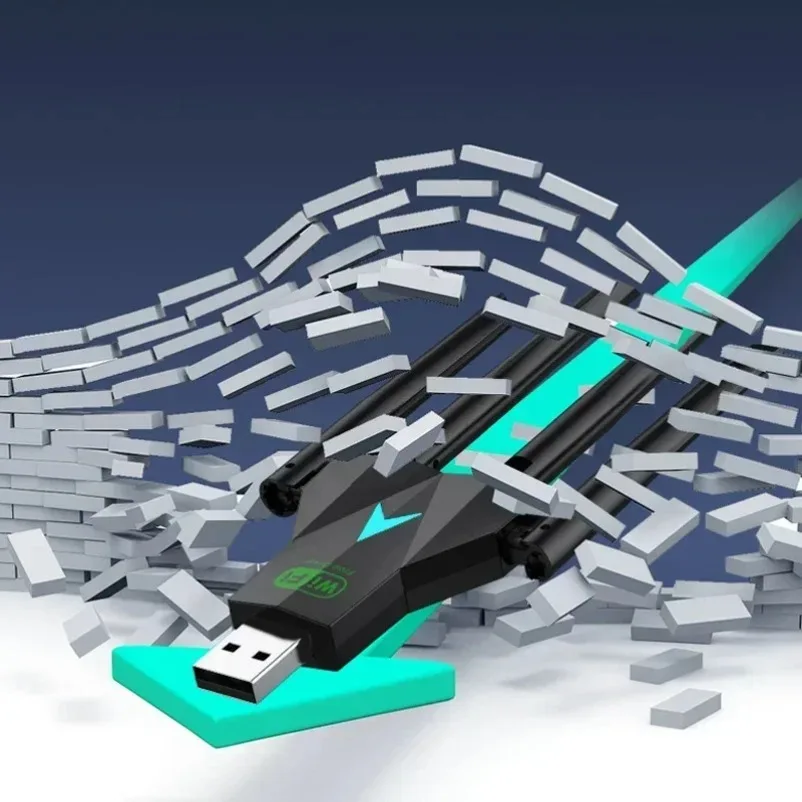 VIKEFON 4 안테나 1200Mbps WiFi USB 3.0 어댑터 2.4G/5GHZ 듀얼 밴드 WiFi 동글 무선 네트워크 카드 802.11AX For Win 10/11