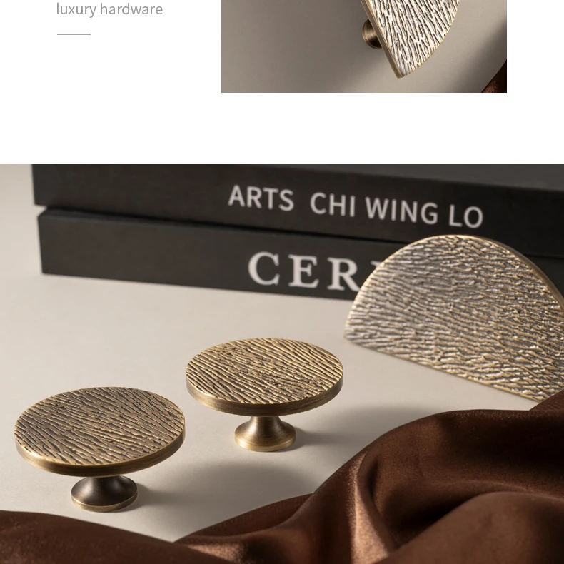 modern brass half moon handle installed on drawer cabinet