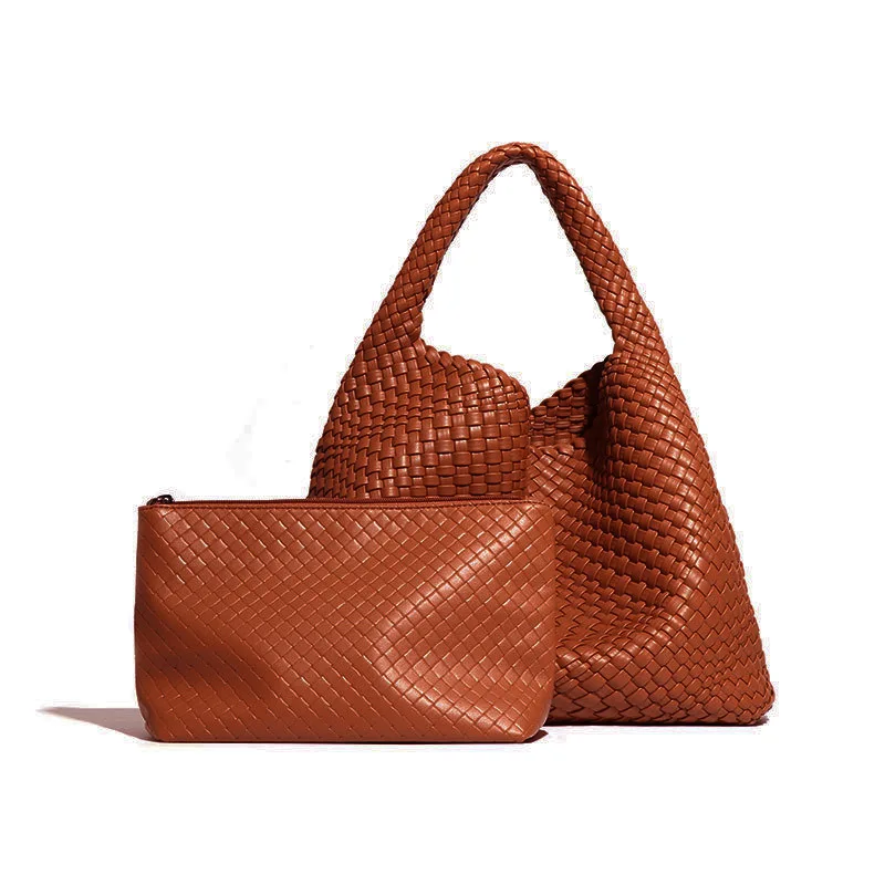 luxury Handmade woven bag fashionable and casual portable shoulder bag large capacity underarm bag for children and mothers 2024