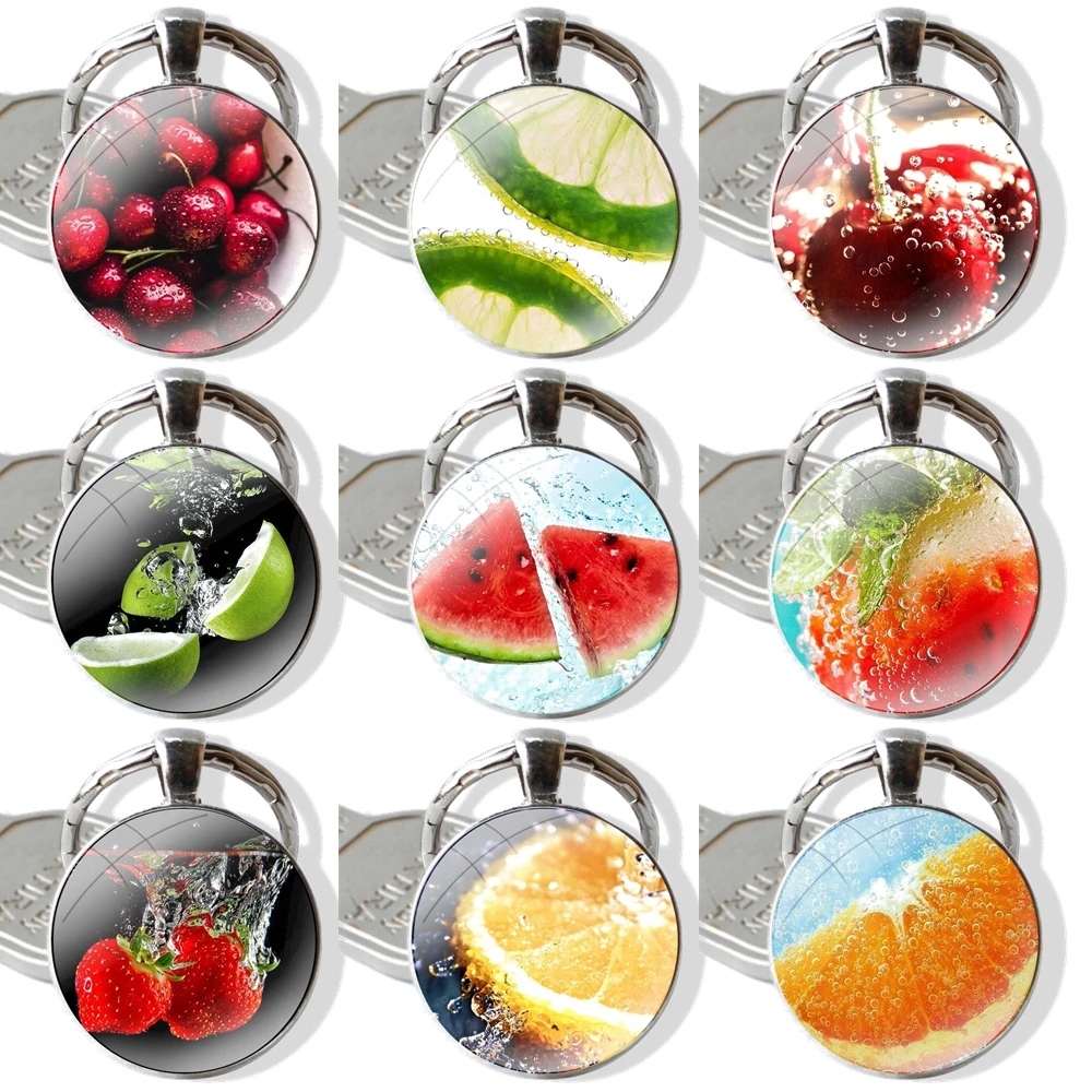 

Брелок для ключей, брелок для ключей, подвеска для ключей, брелок с летним рисунком фруктов, арбуза, клубники