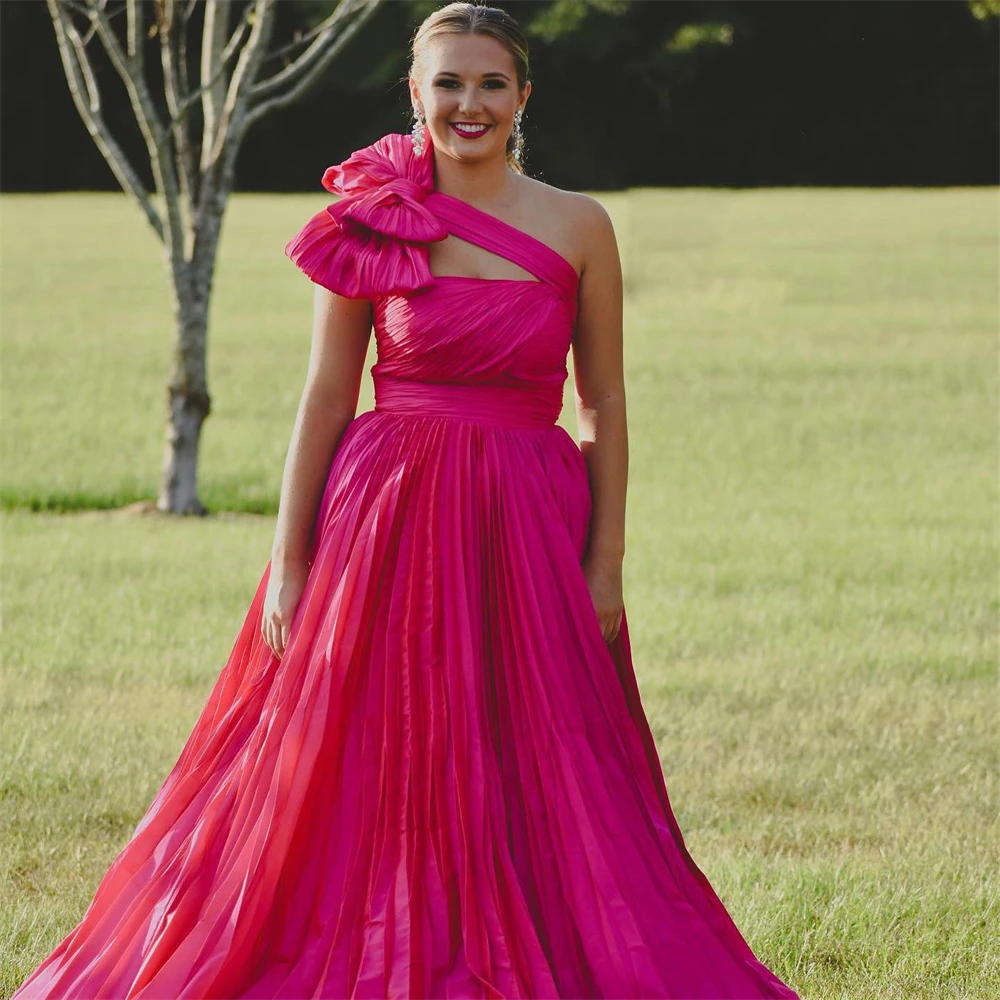 

Exquisite One-shoulder Ball gown Quinceanera Cocktail Bows Fold Draped Satin Prom vestidos de noche elegantes para mujer 2023